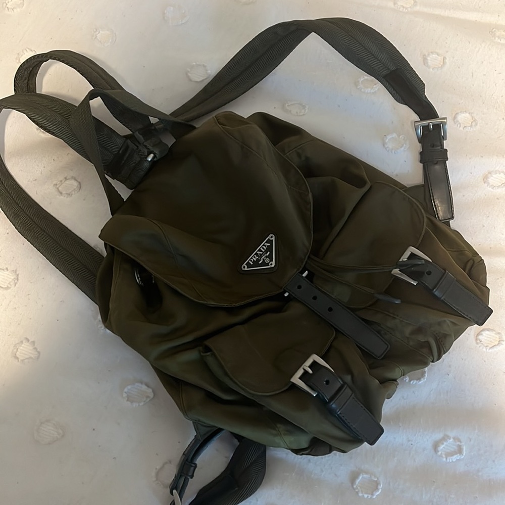 Authentic Prada Bag Mini Backpack Dark Green - image 5